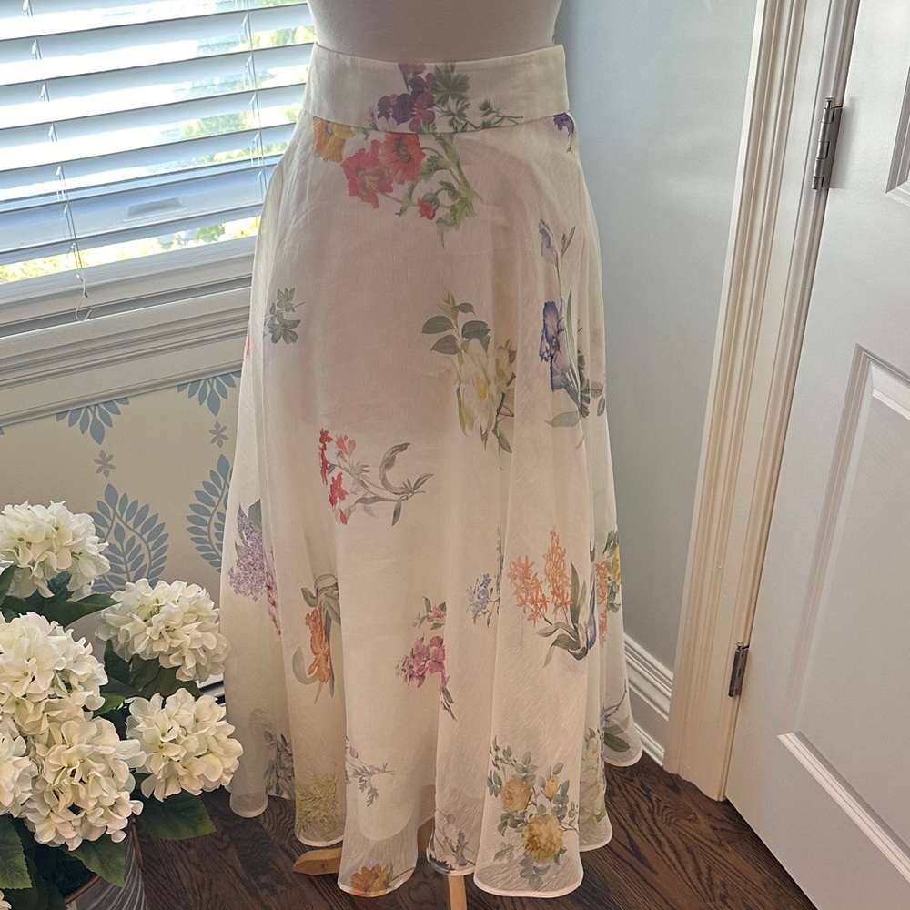 Zimmermann Multicolor maxi Floral A-Line Skirt size 3 NWT